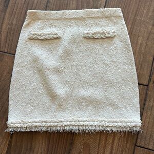 J Crew cream boucle skirt XS NWT